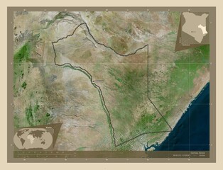Garissa, Kenya. High-res satellite. Labelled points of cities