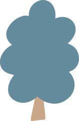 Cute walnut tree Illustration for design element