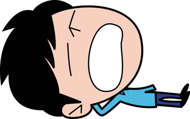 横になって寝る男性