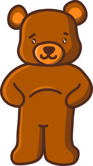 Cute brown teddy bear Illustration for design element