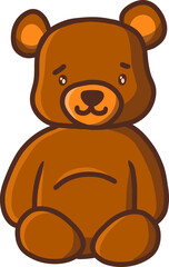 Cute brown teddy bear Illustration for design element