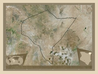 Mandera, Kenya. High-res satellite. Major cities