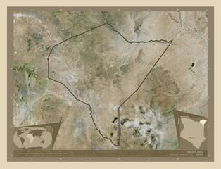 Mandera, Kenya. High-res satellite. Labelled points of cities