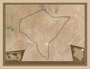 Mandera, Kenya. Low-res satellite. Labelled points of cities