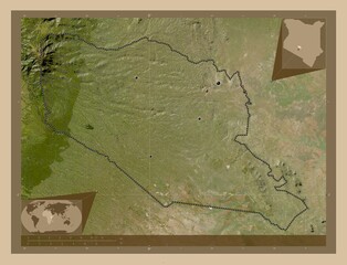 Murang'a, Kenya. Low-res satellite. Major cities