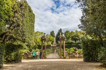Florence, Italy. Beautiful view in the Boboli Gardens (UNESCO)