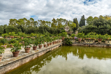 Fototapeta premium Florence, Italy. Pond in the Boboli Gardens (UNESCO list)