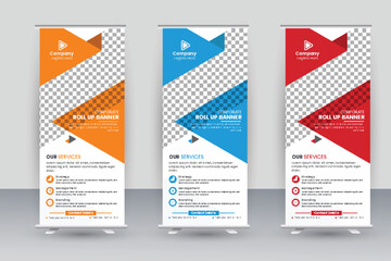 Corporate business roll up or stand banner template	
