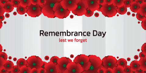 Remembrance day concept, Background with beautiful red poppies. Vector illustration, A poppy flower banner vector