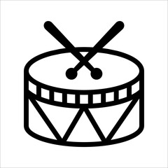 Fototapeta na wymiar single drum vector icon, on a white background.
