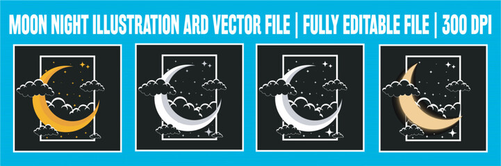 MOON NIGHT ILLUSTRATION ARD VECTOR FILE

