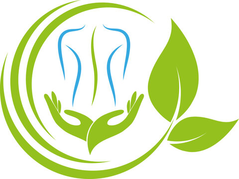 Person, Mensch und Hände, Massage, Orthopädie und Chiropraktiker Logo