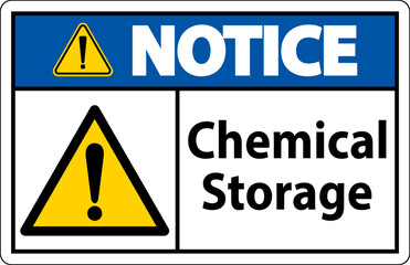 Notice Chemical Storage Symbol Sign On White Background