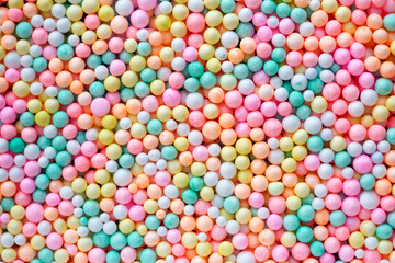 Fototapeta na wymiar Close up of colorful foam ball texture abstract background concept design idea, Colorful bright background. 