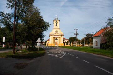Padej, Serbia - October 2022: Catholic church in village Padej.