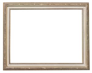 Isolated wooden ornate picture frame