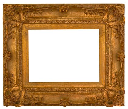 Isolated wooden ornate picture frame