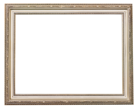 Isolated wooden ornate picture frame