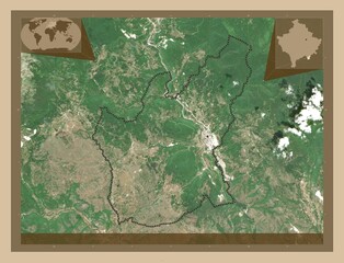 Hani i Elezit, Kosovo. Low-res satellite. Major cities