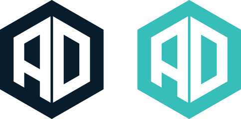  Hexagon logo and Letter icon creative design elements