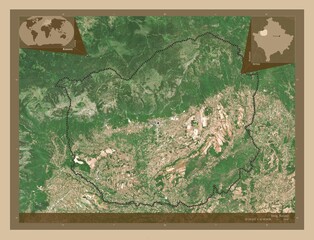 Istog, Kosovo. Low-res satellite. Labelled points of cities