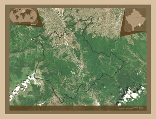 Kacanik, Kosovo. Low-res satellite. Labelled points of cities