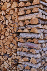 stacked dry firewood as a background