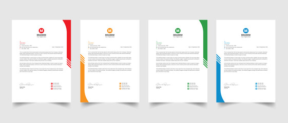modern corporate & clean company business style letterhead set. editable advertising promotional minimal a4 size poster magazine brochure with landing page, annual report, company profile template. 