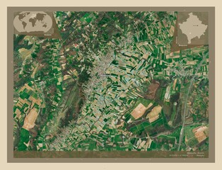 Mamusha, Kosovo. High-res satellite. Labelled points of cities