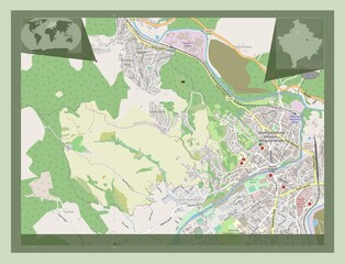 North Mitrovica, Kosovo. OSM. Major cities