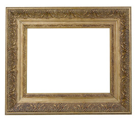 Isolated wooden ornate picture frame