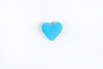 Heart on a white background. Yellow blue color.
