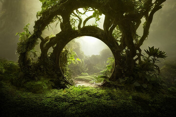 circular portal in the woods