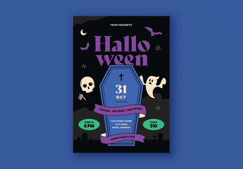 Retro Modern Halloween Party Flyer