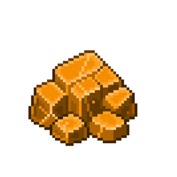 An 8-bit retro-styled pixel-art illustration of orange chromium.