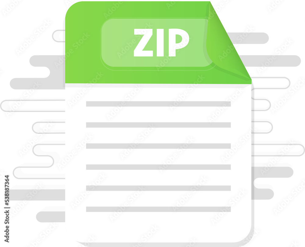 Poster zip file icon. flat design graphic illustration. vector zip icon