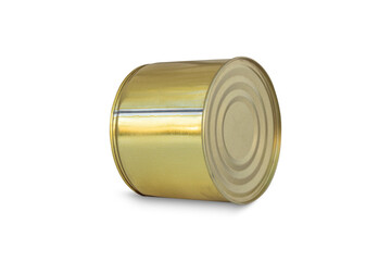 metal can of canned food on a white background, isolate