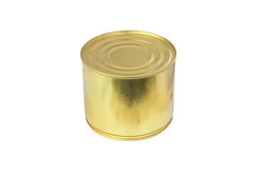 metal can of canned food on a white background, isolate