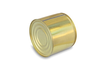 metal can of canned food on a white background, isolate