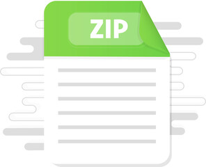 ZIP file icon. Flat design graphic illustration. Vector ZIP icon