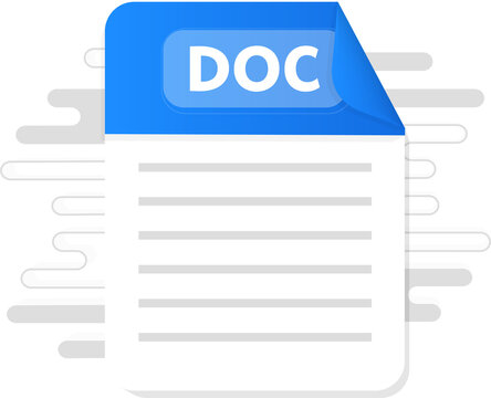 DOC file icon. Flat design graphic illustration. Vector docicon