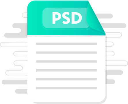 PSD file icon. Flat design graphic illustration. Vector PSD icon