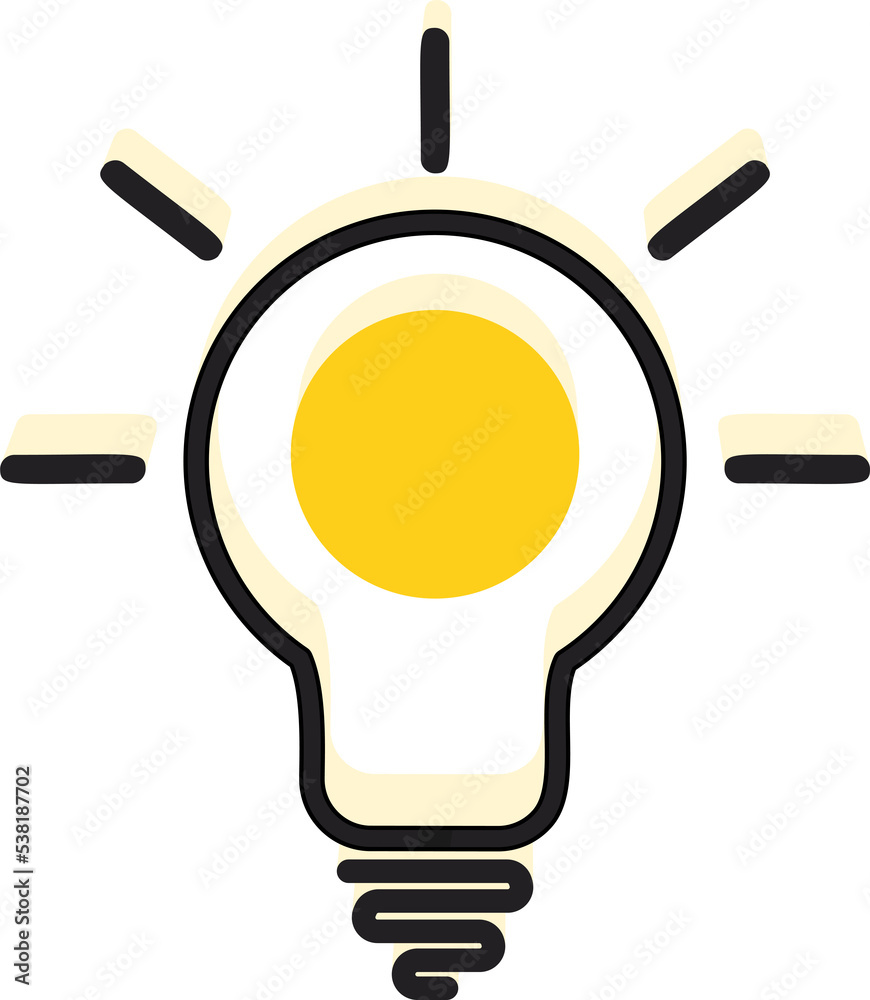 Poster Lamp icons set. Idea lamp icon collection. Flat style