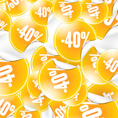 40 percent seamless business background. Discount illustration. Economic finance promotion pattern