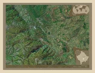 Shtime, Kosovo. High-res satellite. Labelled points of cities