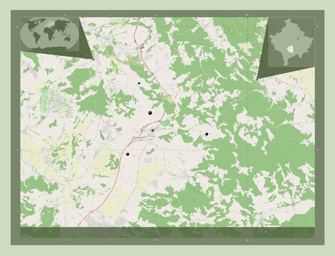 Suhareka, Kosovo. OSM. Major cities