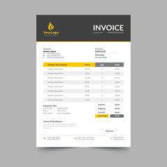 Modern minimal business invoice template design