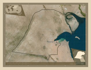 Al Jahrah, Kuwait. High-res satellite. Labelled points of cities