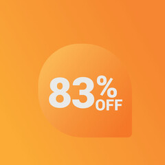 83% off Sale banner offer ad discount promotion vector banner. price discount offer. season sale promo sticker colorful background	
