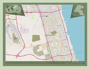 Mubarak Al-Kabeer, Kuwait. OSM. Labelled points of cities